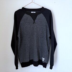 Muttonhead Black Heather Gray Crewneck Sweatshirt, Men’s Size Large